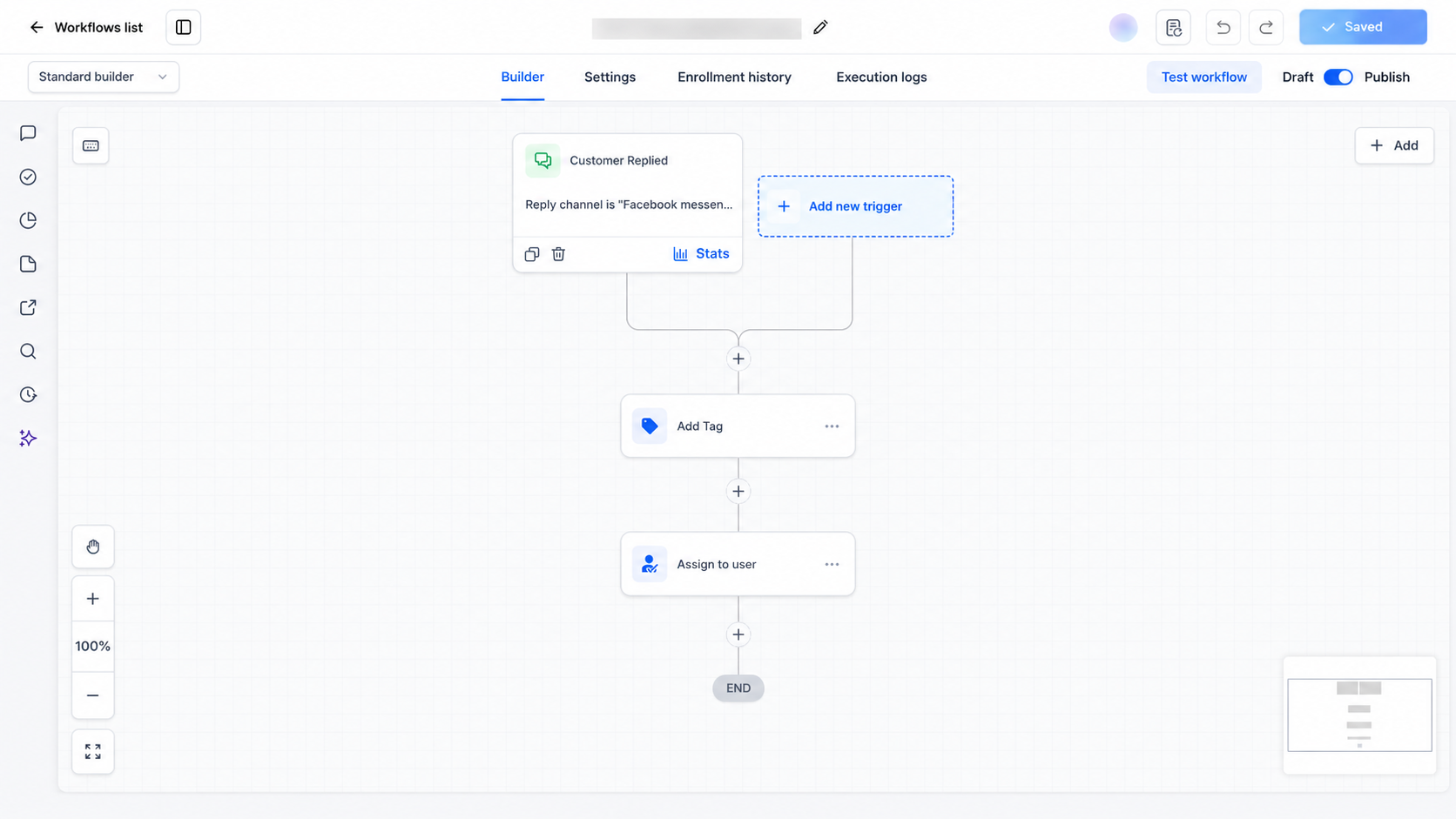 Engage366 workflow automation builder