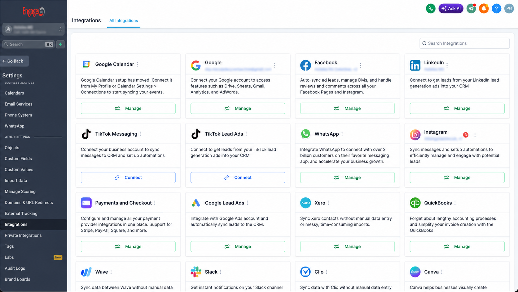 Engage366 integrations directory